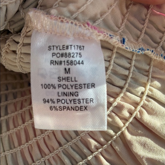 Altar'd State Multicolor Floral Puff Sleeve Smocked Crop Top Medium - Picture 4 of 13